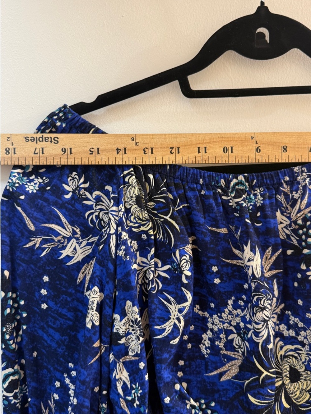 Jaase "Handshaped in the Shed" Boho Blue Floral Off-Shoulder Dress XS - Picture 9 of 12